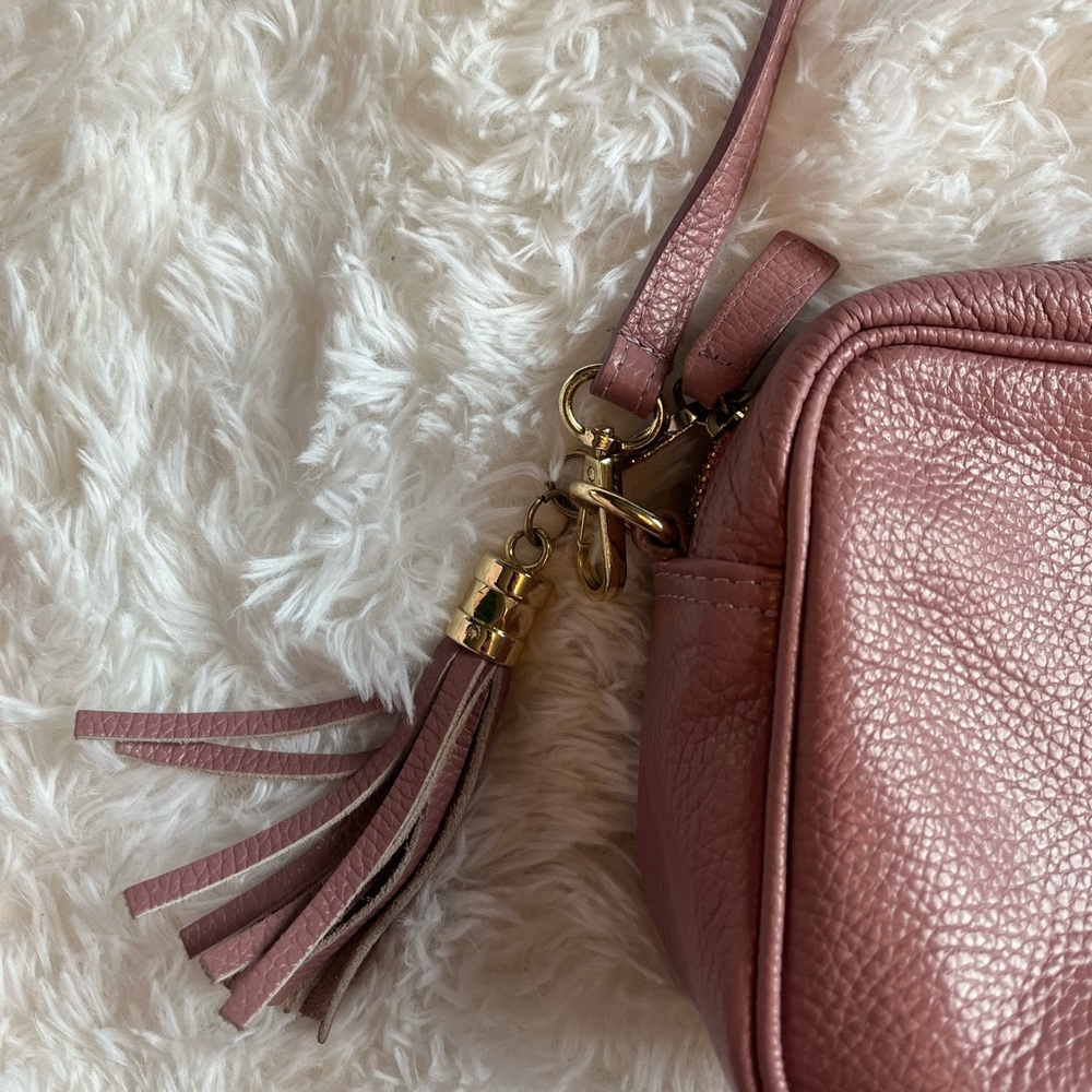 Elie Beaumont Pink Crossbody with Gold Chain, Gold and Camouflage Strap - Picture 3 of 8
